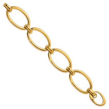 Herco 14K Polished 25.5mm Oval Link 8 inch Bracelet — alternate view