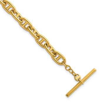 Herco 14K Polished 8mm Anchor Link 8 inch Toggle Bracelet