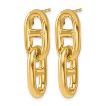 Herco 14K Polished Anchor Link Dangle Post Earrings — alternate view