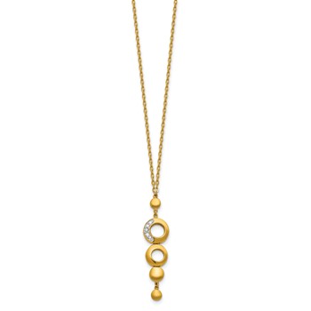 Herco 14K Polished Diamond Circles 18 inch Drop Necklace — alternate view