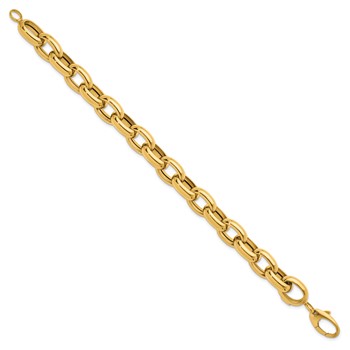 Herco 14K Polished 11.5mm Open Link Cable 8 inch Bracelet — alternate view