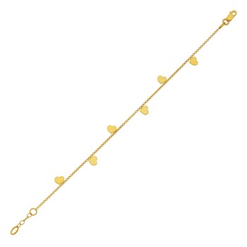 Herco 14K Gold Bracelet Hearts