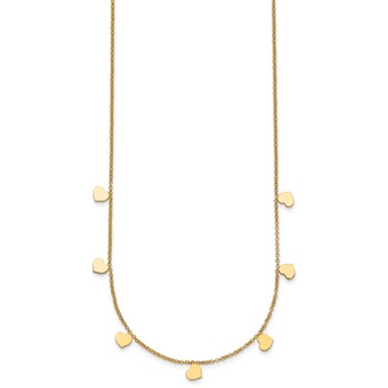 Herco 14K Gold Necklace Shiny Hearts — alternate view