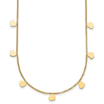 Herco 14K Gold Necklace Shiny Hearts