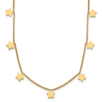 Herco 14K Gold Necklace Shiny Stars