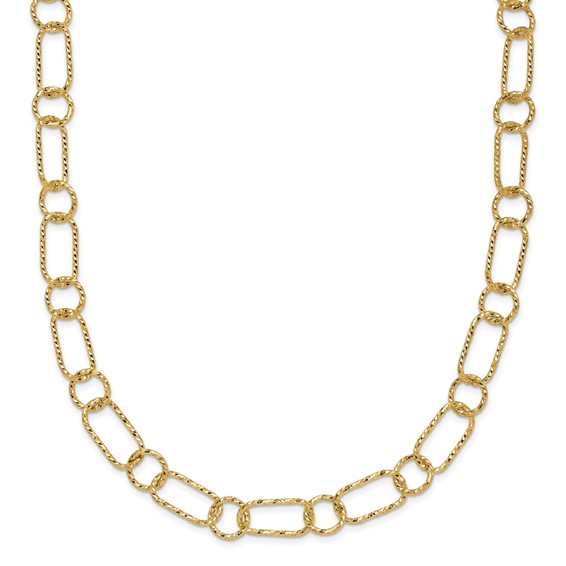 HERCO Gold Twisted Circle & Oval Link Necklaces - HERCO
