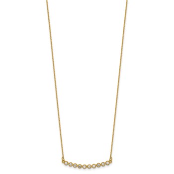 Herco 14K Two-tone Diamond Curved Bar 18 inch Necklace — alternate view