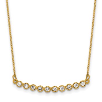 Herco 14K Two-tone Diamond Curved Bar 18 inch Necklace
