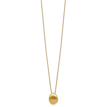 Herco 14K Satin Diamond Pendant 16.5 Inch with 2 Inch Extension Necklace — alternate view