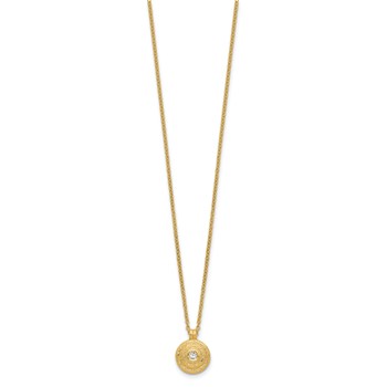 Herco 14K Textured Diamond Round 16 Inch with 2 Inch Extension Necklace — alternate view