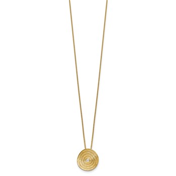 Herco 14K Textured Diamond Circle Swirl Disc 16 Inch with 2 Inch Extension Necklace — alternate view
