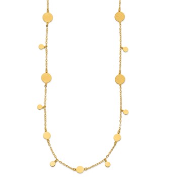 Herco 14K Polished & Brushed Circle Discs 16 Inch with 2 Inch Extension Necklace — alternate view