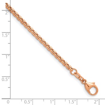 Herco 14K Rose Gold 2.7mm Solid Round Box 7.5 Inch Chain Bracelet — alternate view