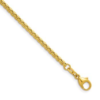 Herco 14K Polished 2.7mm Solid Round Box 22 Inch Chain