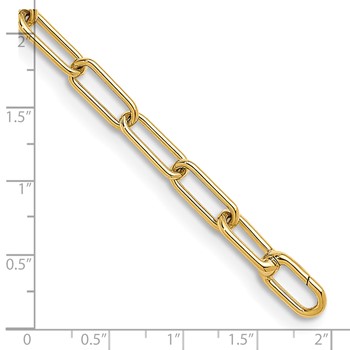 Herco 14K Polished 6.2mm Solid Paperclip Link 8 Inch Chain Bracelet — alternate view