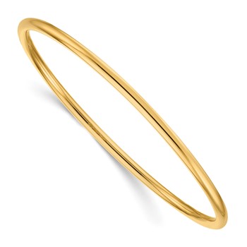 Herco 14K Polished Solid 3mm Slip-on Bangle