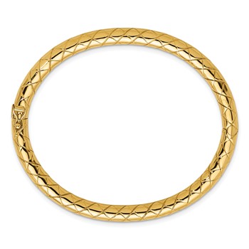 Herco 14K Polished and Grooved 5mm Hinged Bangle — alternate view