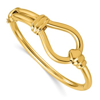 Herco 14K Polished Large Hoop Hinged Bangle