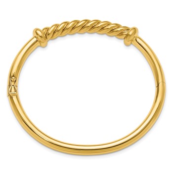 Herco 14K Polished Twisted Bar Hinged Bangle — alternate view