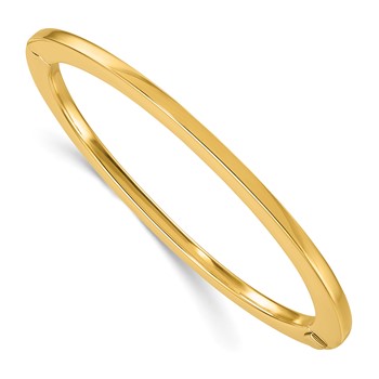 Herco 14K Polished Oval 3.2mm Hinged Bangle