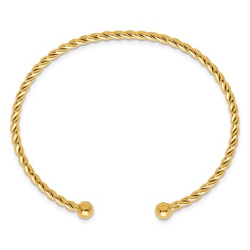 Herco 14K Polished Twisted 2.7mm Cuff Bangle — alternate view