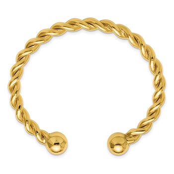 Herco 14K Polished Twisted 6mm Cuff Bangle — alternate view