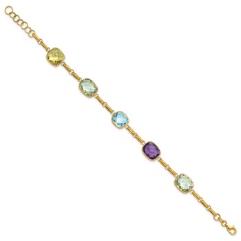 Herco 14K Polished Multi-color Gemstone with 1 Inch Extension Bracelet Unfinished — alternate view
