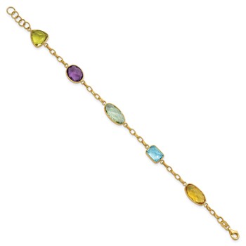 Herco 14K Polished Multi-color Gemstone with .75 Inch Extension Bracelet — alternate view