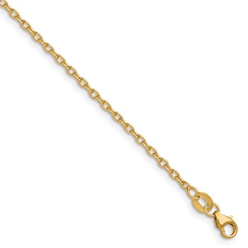 Herco 14K 1.75mm Solid Open Elongated Cable 22 Inch Chain
