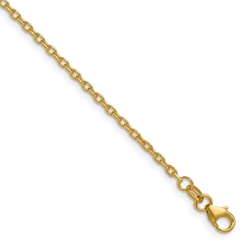 Herco 14K Polished 2.0mm Solid Open Elongated Cable 22 Inch Chain