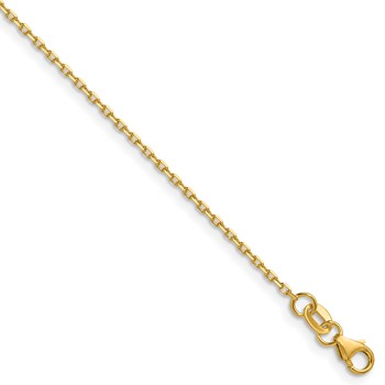 Herco 14K Diamond-cut 1.35mm Solid Open Elongated Cable 22 Inch Chain