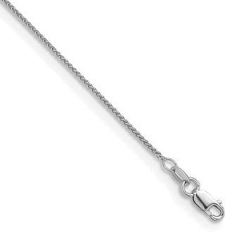 Herco 14K White Gold Rhodium-plated Polished 1.1mm Solid Spiga 22 Inch Chain
