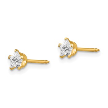 Inverness 14k 4mm Star CZ Post Piercing Earrings — alternate view