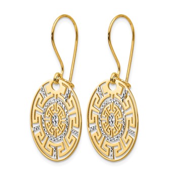 Leslie's 14K Two-tone Greek Key Dangle Earrings — alternate view