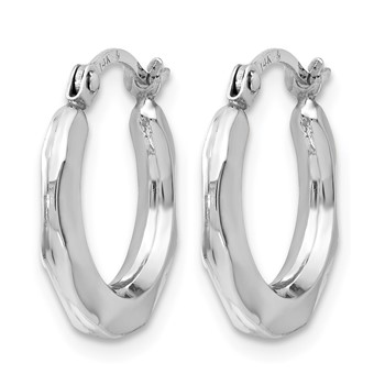 Leslie's 14K White Gold Polished Hinged Hoop Earrings — alternate view