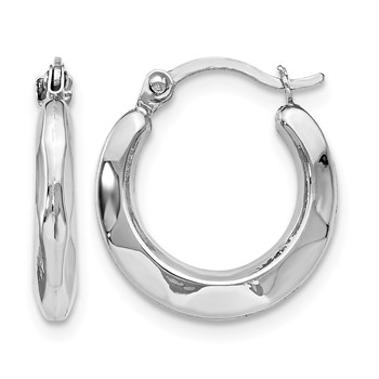 Leslie's 14K White Gold Polished Hinged Hoop Earrings