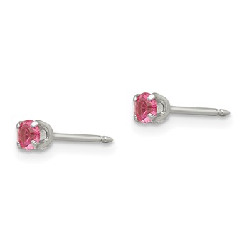 Inverness Stainless Steel 3mm Rose Crystal Post Piercing Earrings — alternate view