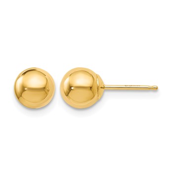 Leslie's 14K Polished 6mm Ball Post Earrings