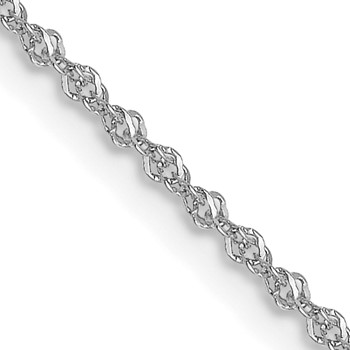 Leslie's 14K White Gold 1mm Sparkle Singapore Chain