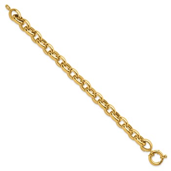 Herco 18K Polished 11mm Open Link Cable 8 inch Bracelet — alternate view