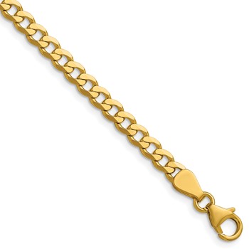 Herco 18K Polished 4.6mm Solid Beveled Flat Curb 22 Inch Chain