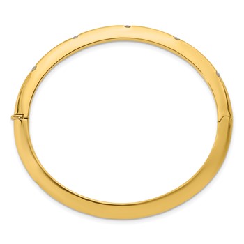 Herco 18K Polished Diamond Hinged Bangle — alternate view