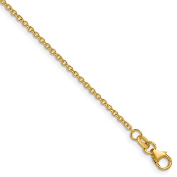 Herco 18K Polished 1.8mm Solid Cable 30 Inch Chain