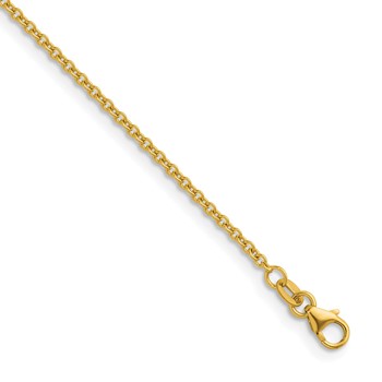 Herco 18K Polished 2.0mm Solid Cable 22 Inch Chain