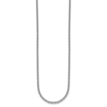 Herco 18K White Gold Rhodium-plated Polished 3.0mm Solid Cable 18 Inch Chain — alternate view