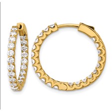 Herco 14K Polished 5.7mm Large Round Tube Post C-Hoop Herco 14K Polished 5.7mm Large Round Tube Post C-Hoop