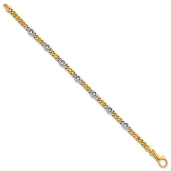 Herco 14K Two-tone Polished Bezel 7.5 inch Curb Bracelet Mounting — alternate view