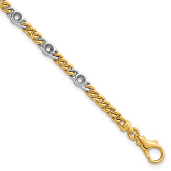 Herco 14K Two-tone Polished Bezel 7.5 inch Curb Bracelet Mounting