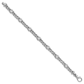 Herco 18K White Gold Polished Bezel 7.5 inch Curb Bracelet Mounting — alternate view