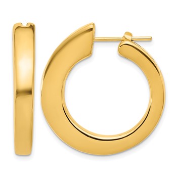 Herco 18K Polished Graduated Round Hoop Earrings